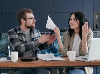Couple separating paperwork tension